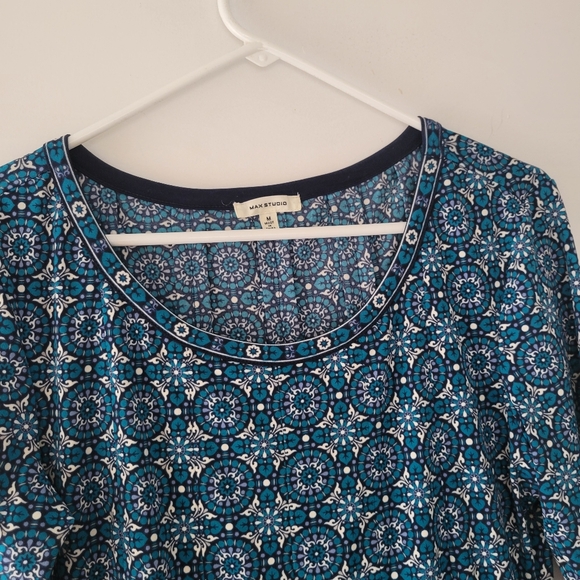 Max Studio Blue Mandala Print Dress, size medium - Picture 3 of 4